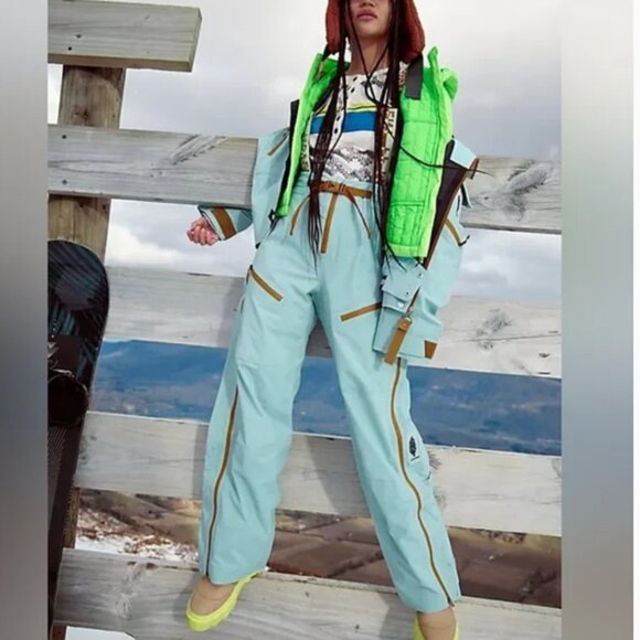 NWOT Free People Zephyr Ski Shell Pants Jumpsuit - Mint Combo $498 - Picture 3 of 10